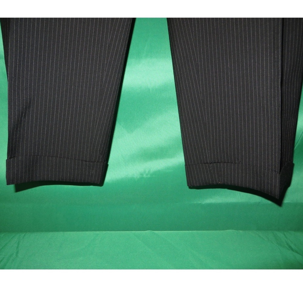 Jos. A. Bank Mens 46R Pinstripe Suit 100% Wool Charcoal Grey 2-Piece 40x26 Pants - Picture 10 of 16